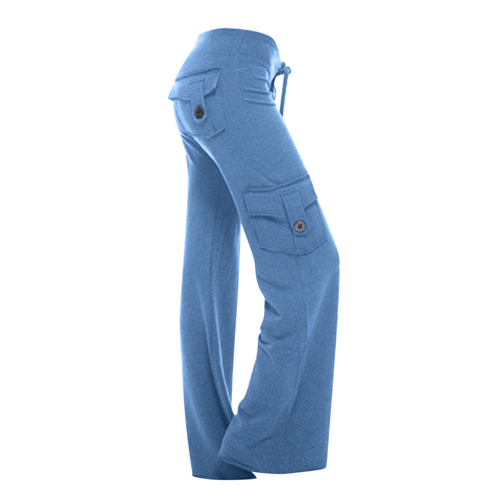 thumbnail image 2 of Pantalones de yoga anchos para mujer con bolsillos cargo - Poliéster spandex, cintura elástica, pantalones palazzo elásticos, aptos para el gimnasio/entrenamiento/uso informal, 2 of 5